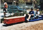 Picture Title - Chad and Charlie ride the red car up to the station